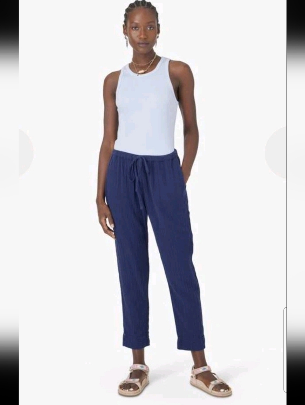 Xirena Womens Navy Jordyn Gauzy Resortwear Beach Lightweight Tie Waist Pant S